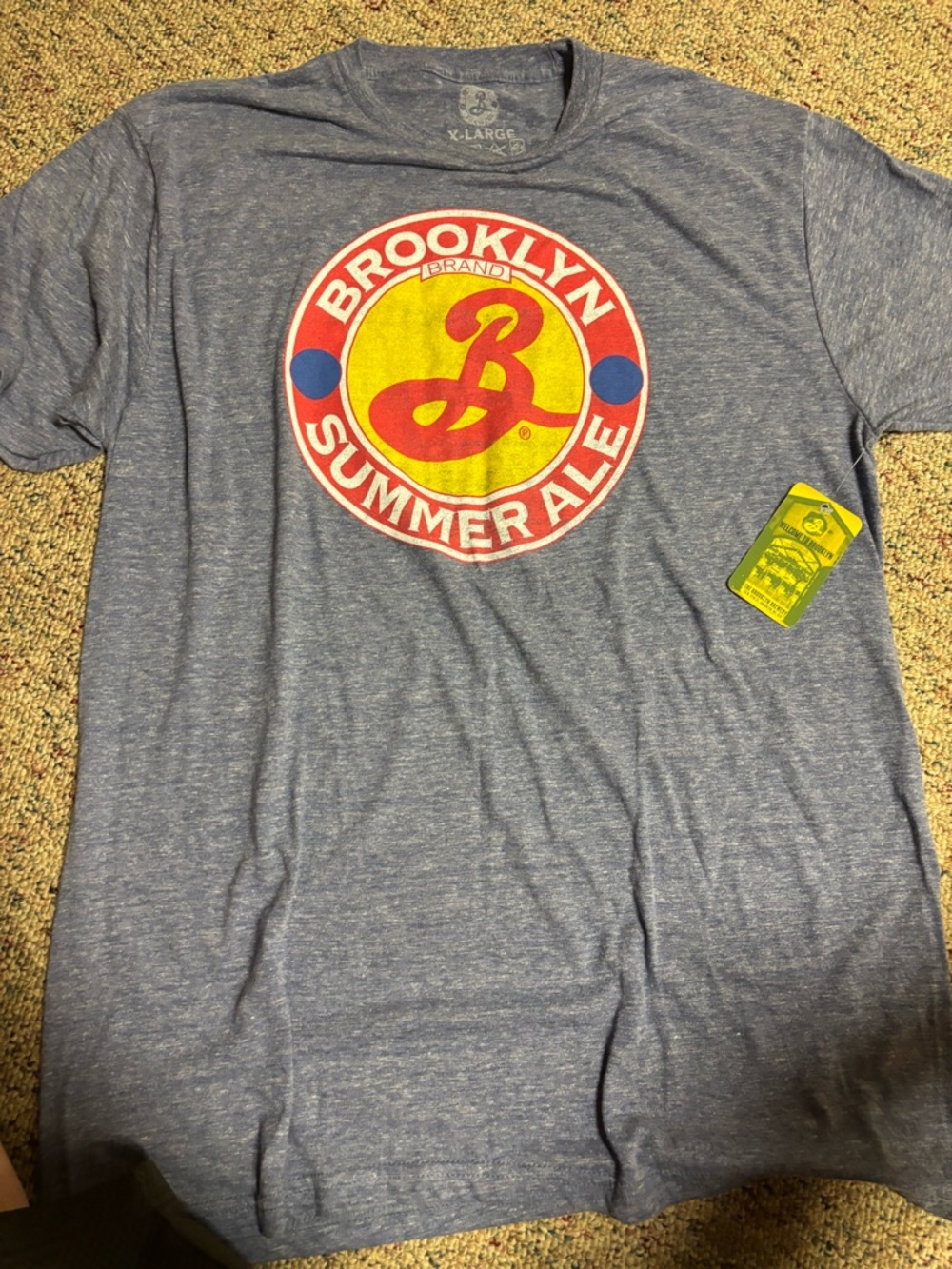 Brooklyn Summer Ale Logo Tee - Blue with Yellow & Red Graphic